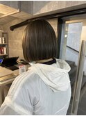 髪質改善 グレーベージュ アッシュカラー レイヤーロング 黒髪