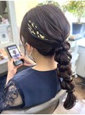 編みおろしアレンジ＊ダウンスタイル＊金箔アレンジ