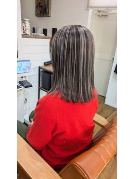 カンシャル(Kanshall) 外はねボブ30代～50代グレイカラー白髪染め白髪ぼかし