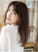 外国人風シースルーバングニュアンスパーマ20代30代40代