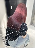 ワインレッド艶髪ボルドーカラー