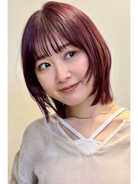 ガーデン 銀座(GARDEN) 顔まわりレイヤー/くびれヘア/アプリコットオレンジ夏/20代/30代