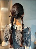 【ツインポニーテール】結婚式/銀座/ヘアセット/アレンジ