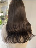 重たくみえない！暗髪カラー/透明感グレージュ