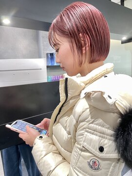 ケンジ 横浜(KENJE) ミニボブ/ピンクカラー/ダブルカラー/ブリーチ/横浜美容室