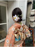 成人式大人シンプルにヘアセットアップ