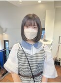 切りっぱなしボブ　レイヤーボブ　ミニボブ