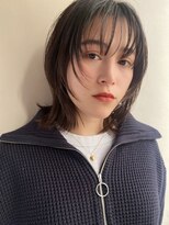 ノラギンザユー(NORA GINZA/U) 顔まわりレイヤー外ハネミディアムナチュラルウルフレイヤー