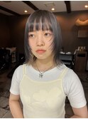 ボブウルフ インナーカラー 透明感カラー グレージュ / 山中