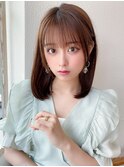 20代30代40代大人かわいい 小顔 前下がりボブ  ひし形シルエット
