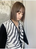 【表参道 sheta 】 ブラウンベージュ 切りっぱなしボブ