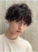 波巻きスパイラルパーマツイストスパイラルパーマ緩めマッシュ
