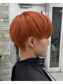 刈り上げマッシュオレンジカラー