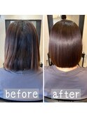【箕面豊中池田】髪質改善縮毛矯正ビフォーアフター