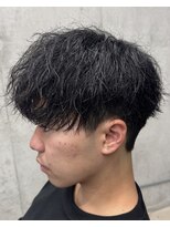 フイ 横浜センター北店(Hui)&nbsp;フェザーパーマ/グレーブルーカラー/刈り上げショートパンク