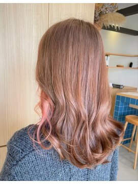 リエットヘアー 杢左店(Lie-et. hair) 透明感ピンクブラウン×ゆるウェーブ#西尾市#イルミナカラー