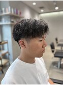 メンズパーマツイストスパイラルフェザーパーマ眉毛