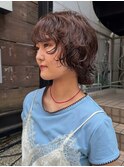 ウルフパーマベージュカラー藤沢パーマスタイル