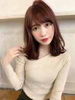 マリアバイアフロート(Maria by AFLOAT) 【重山】ベリーピンクでツヤツヤ外ハネセミロング♪