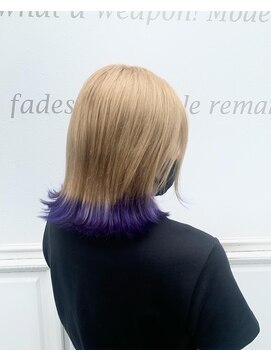 六本木美容室 白金店 裾カラー【ネオンパープル】