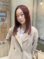 オーレント(AULENT)&nbsp;ピンクカラー×顔まわりカットのスリークミディアム