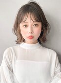美髪ホワイトグレージュネビージュ大人かわいい こなれミディ* 