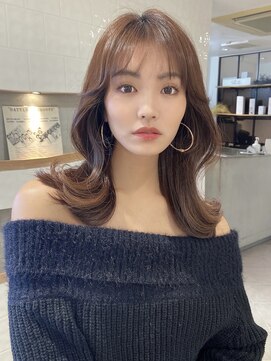 フォンズ(FONS) 表参道＊シースルーバング 大人可愛いくびれミディアム 韓国ヘア