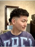 ショートスペインカール　メッシュ　フェード
