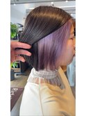 インナーカラーパープルダブルカラーブリーチ