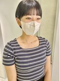 ○ワイドバングな耳かけコンパクトマッシュショート10代20代30代