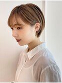大人ショートボブ丸みショートカットマッシュショート前髪あり