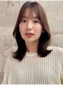 人気韓国くびれヘア/ミディアムレイヤー/20代/30代/40代/表参道