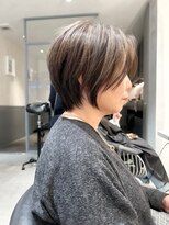 ロンド エメ 柏(Lond aimer) 外ハネボブ×ブリーチなしダブルカラー縮毛矯正ショートボブ[柏]