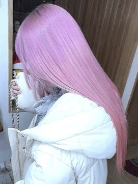 ブレイズヘアー(BLAZEhair) 【黒染め除去カラー】ホワイトピンク×脱染×ブリーチ２回