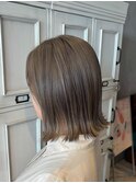 大人の色気漂う◎切りっぱなしボブ×グレージュ/艶感/外ハネ