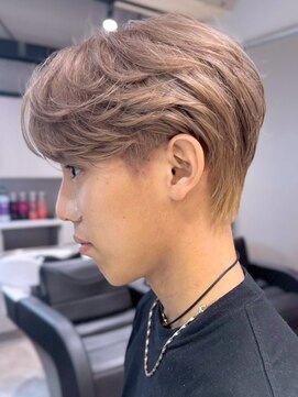 サンクマーケット 渋谷(cinq MARKET) 渋谷メンズブリーチカラーピンクアッシュベージュセンターパート