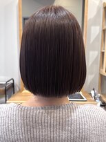 グラッシー センター北店(GLASSI)&nbsp;縮毛矯正×小顔似合わせぱっつんボブ★ダークグレーバイオレット