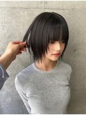 着物ヘア/大人ガーリー/ダークアッシュ/似合わせカット//渋谷