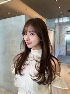 ルームバイシー 新宿(Loom. by Sea) イメチェン×ピンクベージュ[アンブレラカラー/前髪]