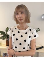ニコフクオカヘアーメイク(NIKO Fukuoka Hair Make)&nbsp;《NIKO》ハイトーンボブ/ホワイトブロンド/ミルクティーベージュ
