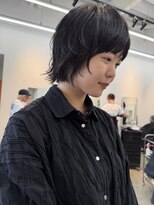 ハフ(HAFU) 63. マッシュウルフ/黒髪ショートヘア/ワイドバング