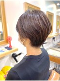 ハイライト×ショートボブ/刈り上げショート/40代/50代/60代