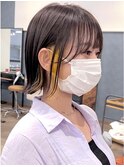 切りっぱなし ボブ イヤリング インナー 三宮 髪質改善 下山手通