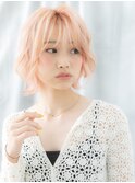 外国人風ハイライトベビーピンクくびれミディn古河10代20代