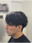 フェザーパーマシャドーパーマセンターパート韓国メンズパーマ