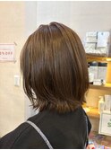 レイヤー/ウルフ/顔まわりカット/くびれカット/オリーブカラー