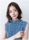 大人可愛いいレイヤーボブ/2wayバング/アッシュベージュ