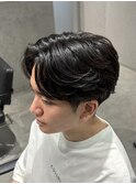 毛流れニュアンスフェザーパーマセンターパートフェザーショート