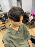 波巻きツイストスパイラルパーマツーブロック刈り上げ