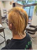 刈り上げセンターパート/波巻きツイストスパイラル/鎌取